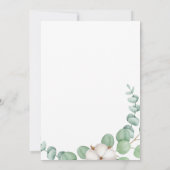 Rustiek groen Eucalyptus zomerhuwelijk. Kaart (Achterkant)