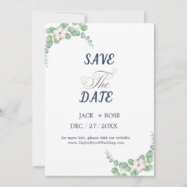 Rustiek groen Eucalyptus zomerhuwelijk. Kaart