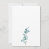Rustiek groen Eucalyptus zomerhuwelijk. Kaart (Achterkant)