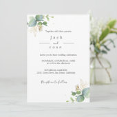 Rustiek groen Eucalyptus zomerhuwelijk. Kaart (Staand voorkant)