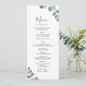 Rustiek groen Eucalyptus zomerhuwelijk. Menu (Staand voorkant)