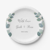 Rustiek groen Eucalyptus zomerhuwelijk. Papieren Bordje (Voorkant)