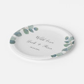 Rustiek groen Eucalyptus zomerhuwelijk. Papieren Bordje (Gekanteld)