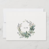 Rustiek Groen Foliage Waterverf Repetitie Diner Kaart (Achterkant)