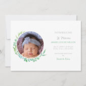 Rustiek groen foto geboorte aankondiging (Voorkant)