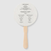 Rustiek groen gebladerte botanisch trouwprogramma handwaaier (Achterkant)