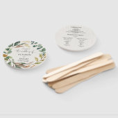 Rustiek groen gebladerte botanisch trouwprogramma handwaaier (Niet-gemonteerd)