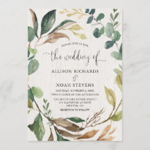 Rustiek groen gebladerte botanische bruiloft