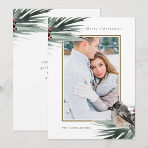 Rustiek groen gebladerte foto Vrolijk Kerstfeest Feestdagenkaart