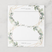 Rustiek groen gebladerte goud geometrische bruilof plaatskaartje (Buitenkant ongevouwen)