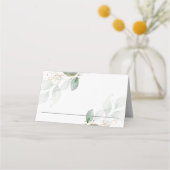 Rustiek groen gebladerte gouden huwelijksfeest dou plaatskaartje (Achterkant)