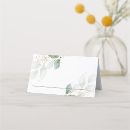 Rustiek groen gebladerte gouden huwelijksfeest dou plaatskaartje