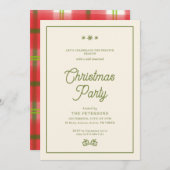 Rustiek groen geplakt kerstfeest kaart (Voorkant / Achterkant)