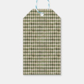 Rustiek groen geplakt kerstvakantie cadeaulabel (Achterkant)