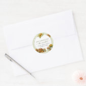 Rustiek groen geruit Ze is net binnengekomen op de Ronde Sticker (Envelop)