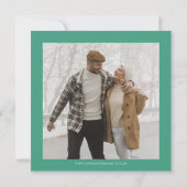 Rustiek groen goud bloemenfoto Save the Date Aankondiging (Achterkant)