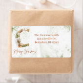 Rustiek Groen & Goud Kerst Monogram Waterverf Etiket (Insitu)