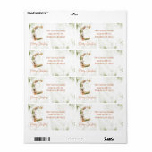 Rustiek Groen & Goud Kerst Monogram Waterverf Etiket (Full Sheet)