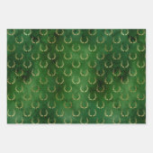 Rustiek groen gouden folie gewei patroon inpakpapier vel (Voorkant 2)