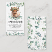 Rustiek groen Highland Koe Baby Luierreling Informatiekaartje (Voorkant / Achterkant)