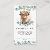 Rustiek groen Highland Koe Baby Luierreling Informatiekaartje (Voorkant)