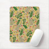 rustiek groen Holly Berry Christmas Muismat (Met muis)