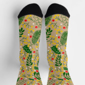  rustiek groen Holly Berry Christmas Sokken (Top)