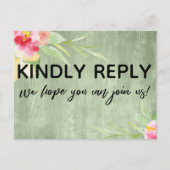 Rustiek Groen Hout Boho Bloemen Menu Keuze (Voorkant)