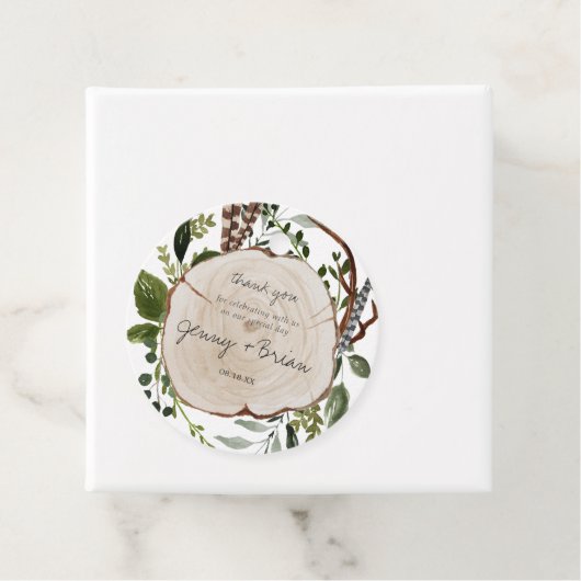 Rustiek groen houten plak | Bruiloft dank u Bedankjes Labels (In situ)