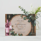 Rustiek groen & houtsnijwerk Vrijgezellenfeest Kaart (Staand voorkant)