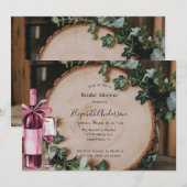 Rustiek groen & houtsnijwerk Vrijgezellenfeest Kaart (Voorkant / Achterkant)