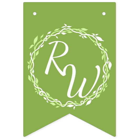 Rustiek groen | Huwelijkswijnstok net getrouwd Vlaggetjes (Eerste vlag)