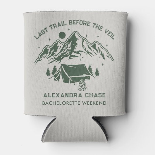 Rustiek Groen Kamp Bachelorette Weekend Blikjeskoeler (Voorkant)
