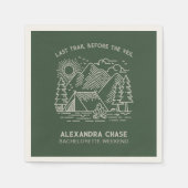 Rustiek Groen Kamp Bachelorette Weekend Servet (Voorkant)