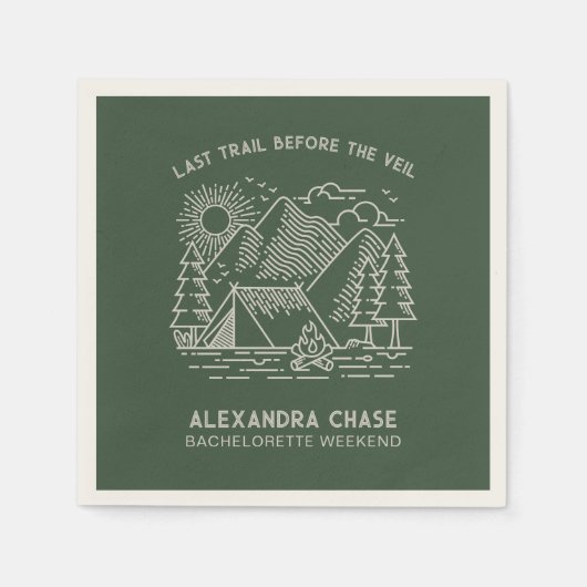 Rustiek Groen Kamp Bachelorette Weekend Servet (Voorkant)
