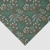 Rustiek groen kerstbladpatroon tissuepapier (Detail)