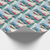 Rustiek groen kerstboominpakpapier cadeaupapier (Hoek)