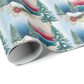 Rustiek groen kerstboominpakpapier cadeaupapier (Rol Hoek)