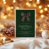 Rustiek groen kerstfeest nodigen rood en groen uit feestdagenkaart