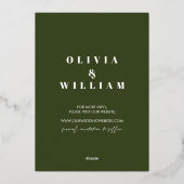 Rustiek groen kerstvakantie Save the date Folie Uitnodiging (Achterkant)