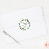 Rustiek groen krans Baby shower dank u gunst Ronde Sticker (Envelop)