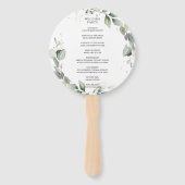Rustiek groen krans rond bruiloft programma handwaaier (Achterkant)