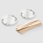 Rustiek groen krans rond bruiloft programma handwaaier (Niet-gemonteerd)