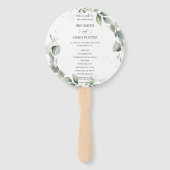 Rustiek groen krans rond bruiloft programma handwaaier (Voorkant)