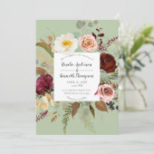 Rustiek groen land Bloemen Bloem bruiloft Kaart (Staand voorkant)