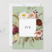 Rustiek groen land Bloemen Bloem bruiloft Kaart (Achterkant)