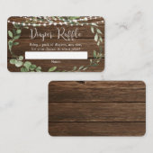 Rustiek groen licht baby shower luier loterij informatiekaartje (Voorkant / Achterkant)