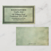 Rustiek Groen Minimalistisch Visitekaartje (Voorkant / Achterkant)