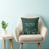 Rustiek Groen Monogram Bergen Winter Familie Kussen (Stoel)