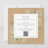 Rustiek groen neutraal allemaal op babyshower kaart (Achterkant)